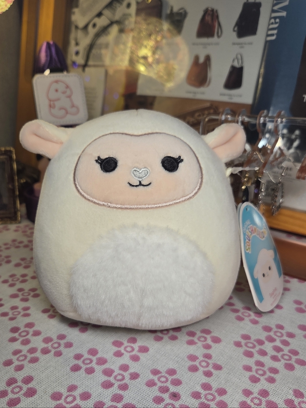 Squishmallows Cream and Pink Lamb Plush - Sophie
